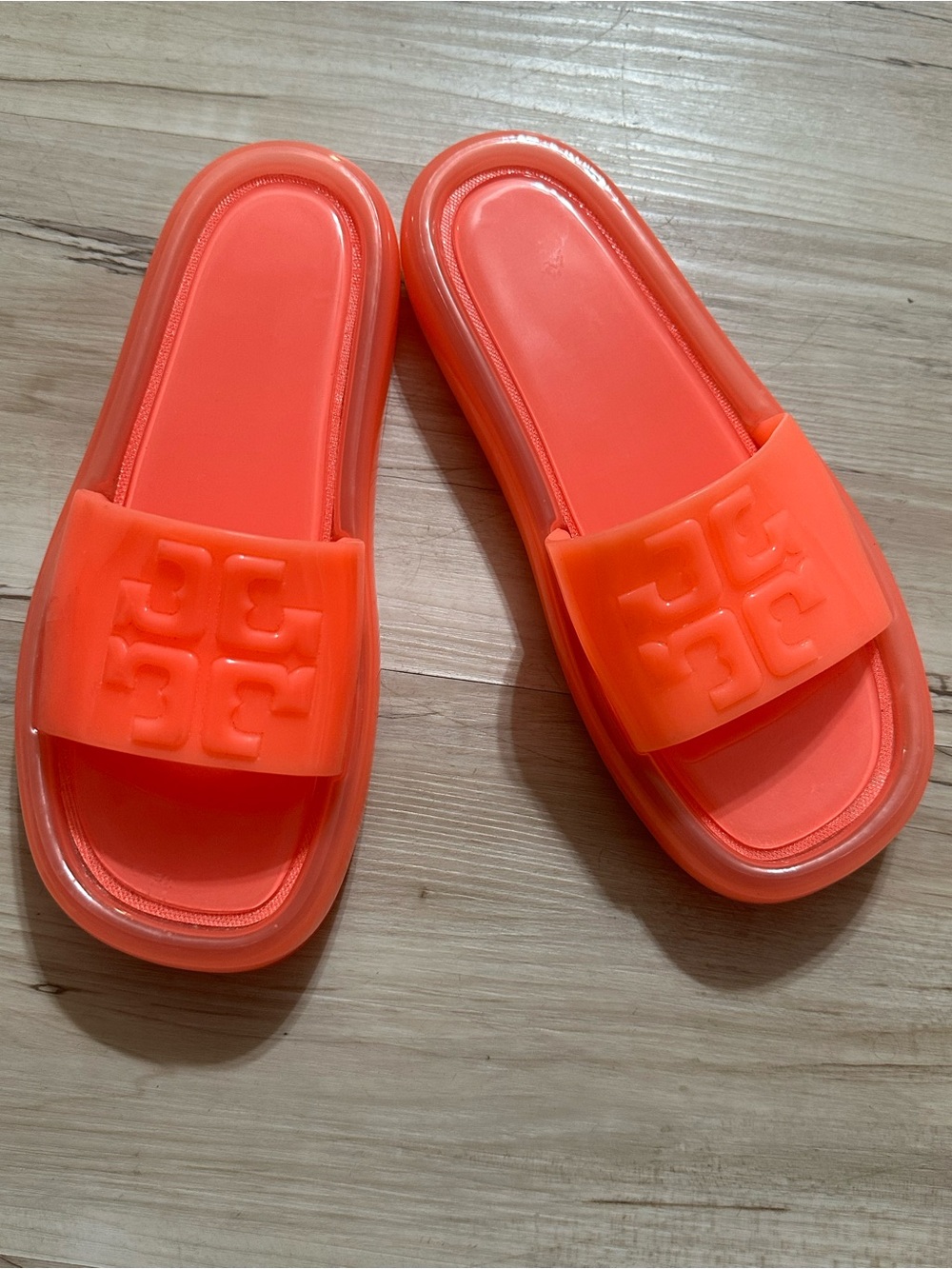 TORY BURCH Bubble Jelly Sandals Fluorescent Pink Slip-ons Size 7‎